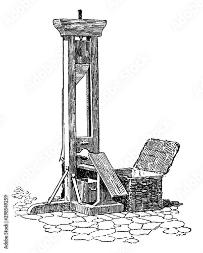 Guillotine vintage illustration.