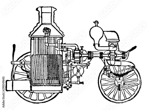 Fire Engine vintage illustration.