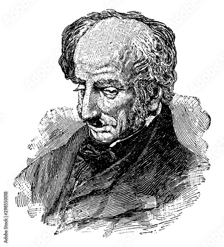 William Wordsworth, vintage illustration photo