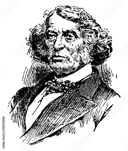 Charles Sumner, vintage illustration