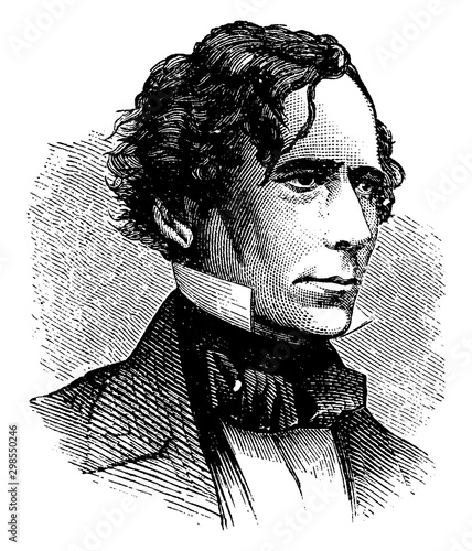 Franklin Pierce, vintage illustration