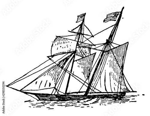 Clipper, vintage illustration.