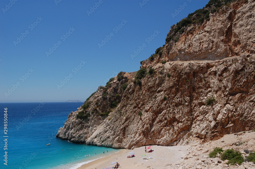 Fototapeta premium A rock over Kaputas Beach in Turkey