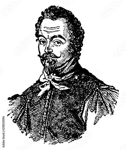Sir Francis Drake, vintage illustration
