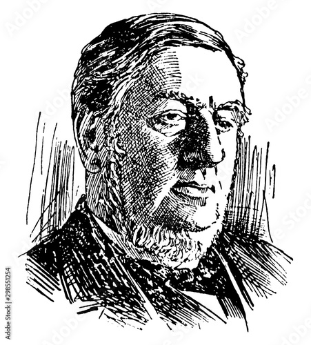 Sir William Harcourt, vintage illustration