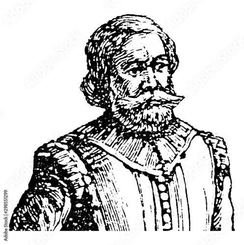 Captain John Smith, vintage illustration