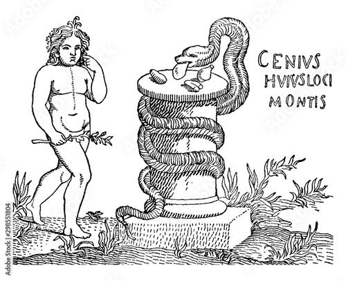 Genius Loci vintage illustration.