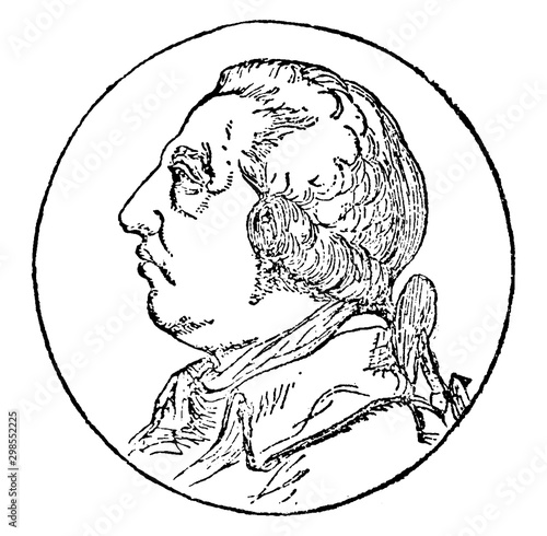 George III, King of England, vintage illustration