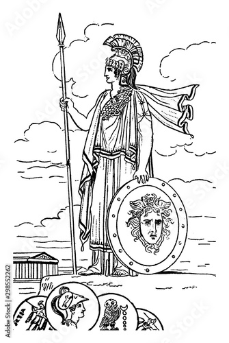 Minerva vintage illustration.