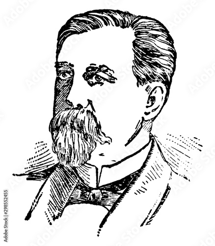 Daniel Voorhees, vintage illustration