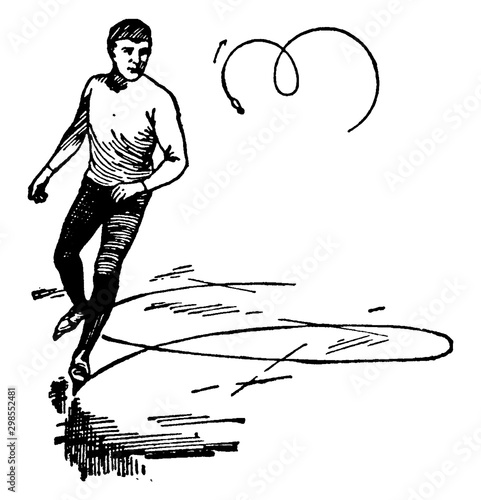 Skating Loop figure vintage illustration.