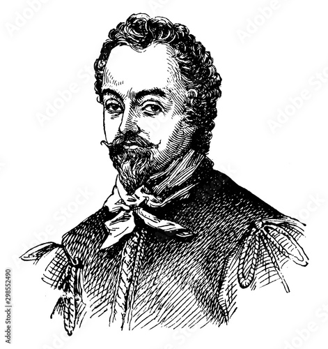 Sir Francis Drake, vintage illustration
