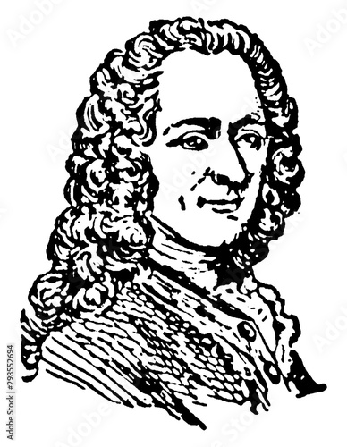 Voltaire (Francois Marie Abouet), vintage illustration