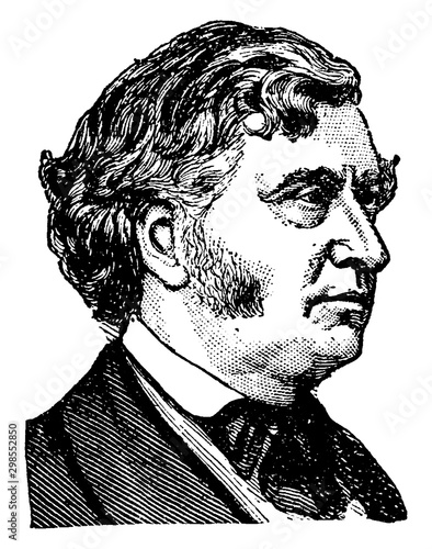 Charles Sumner, vintage illustration