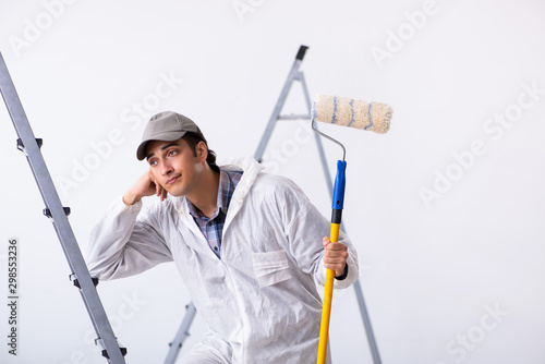 Painter working at construction site