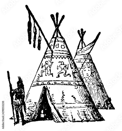 Wigwam vintage illustration.