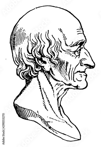 Voltaire (Francois Marie Abouet), vintage illustration
