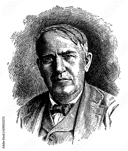Fotografia Thomas A. Edison, vintage illustration