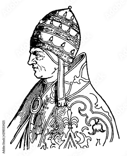 Pope Urban V, vintage illustration