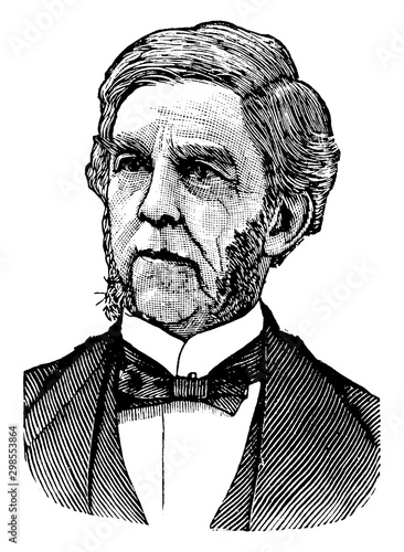 Oliver Wendell Holmes, vintage illustration