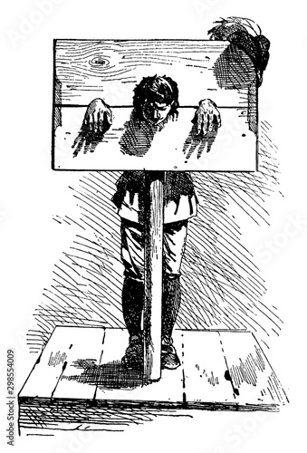 Pillory vintage illustration.