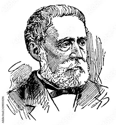 John C. Fremont, vintage illustration
