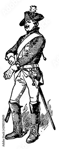 Hessian Trooper, vintage illustration
