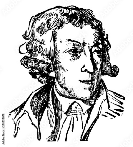 Horace Walpole, (Earl of Oxford), vintage illustration