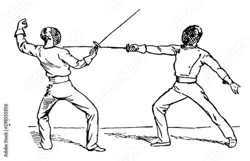 Fencing vintage illustration.