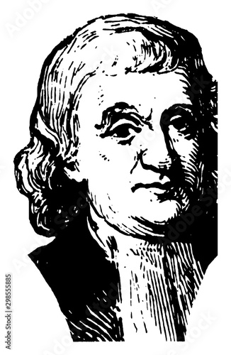 John Witherspoon, vintage illustration