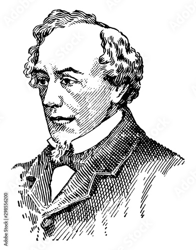 Benjamin Disraeli, vintage illustration photo