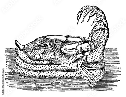 Vishnu vintage illustration.