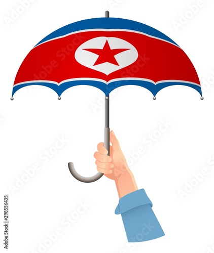 North Korea flag umbrella