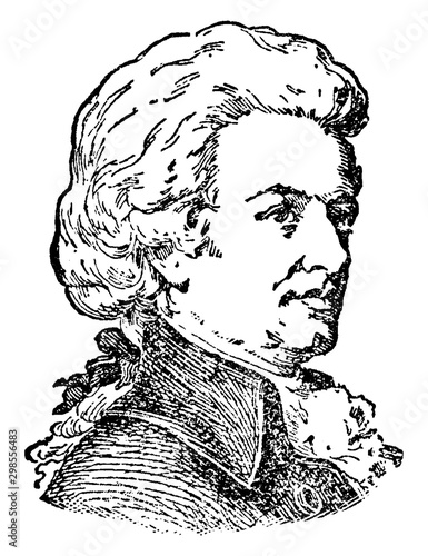 Wolfgang Amadeus Mozart, vintage illustration