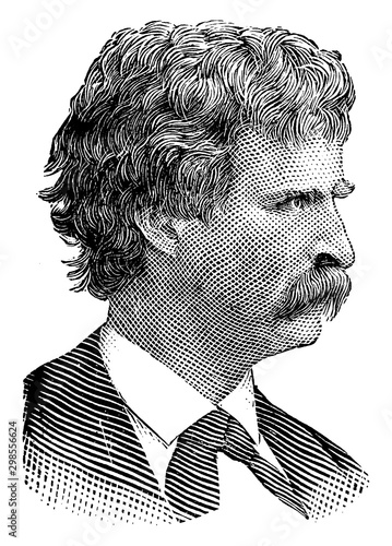 Mark Twain, vintage illustration photo