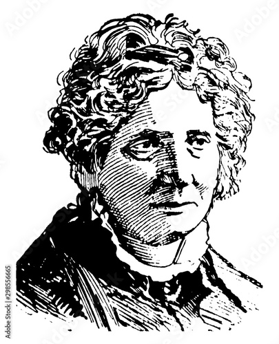 Harriet Beecher Stowe, vintage illustration