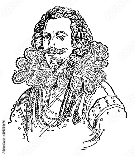 George Villiers, vintage illustration