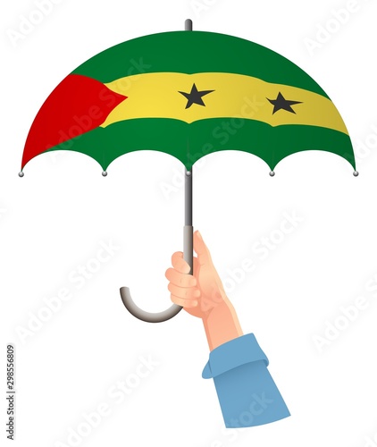 Sao Tome and Principe flag umbrella