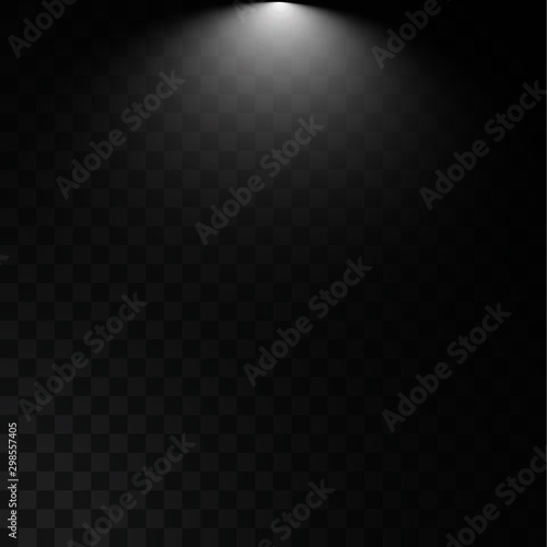 Solo downfall spotlight on transparent dark background