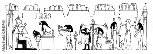Judgement Osiris vintage illustration.