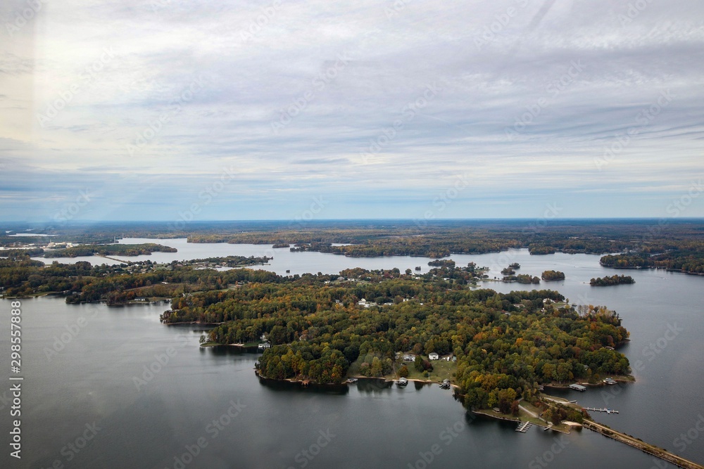 Aerial View of Lake Anna in Louisa County in Virginia, USA
