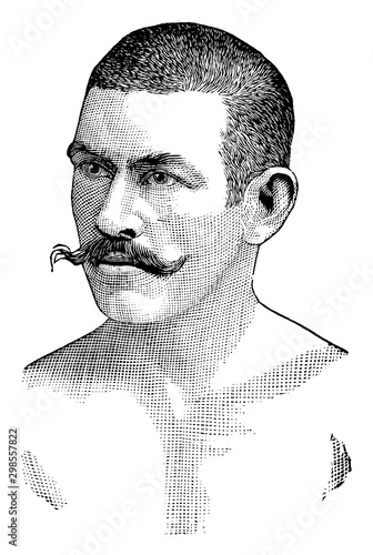 John L. Sullivan, vintage illustration