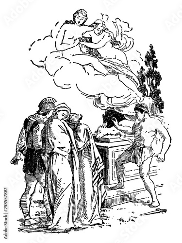 Rescue of Iphigenia vintage illustration.