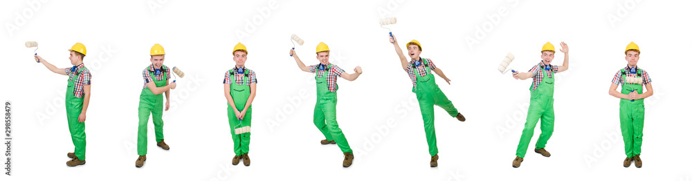 Funny painter isolated on white Funny painter isolated on white