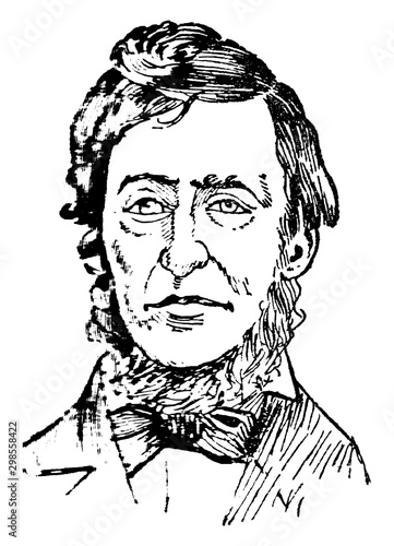 Henry Thoreau, vintage illustration