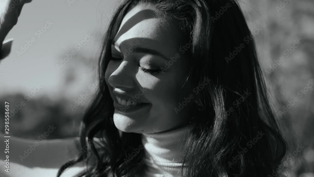 Young adult lady with smiling face having fun outdoor Young adult lady with smiling face having fun outdoor