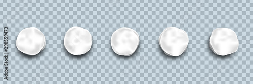 Vector set of realistic isolated snowballs for template decoration and layout on the transparent background. Concept of Merry Christmas and Happy New Year.