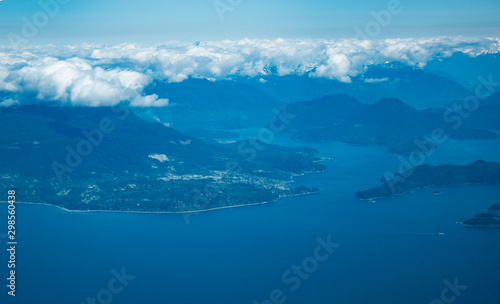 Fototapeta Naklejka Na Ścianę i Meble -  Aerial view of Vancouver bay and mountain