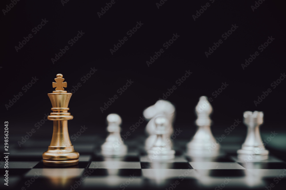 Business leader concept. Chess board game strategy planning and competition