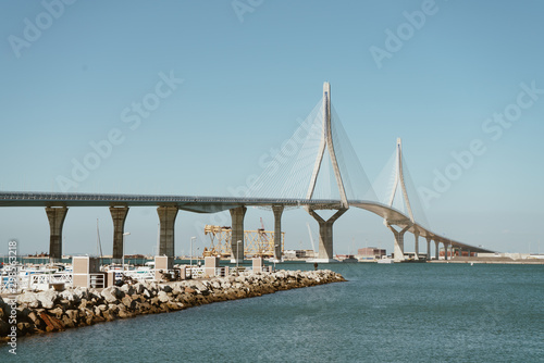 view of the bridge over the ocean and the coastal embankment